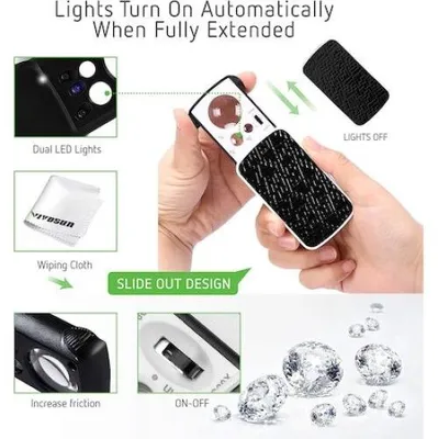 Produktbild von Schmucklupe, 30x/60x/90x, LED, Schwarz