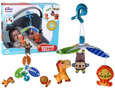 Obrázok produktu pre Klasický detský kolotoč do postieľky Zvieratká na klipe