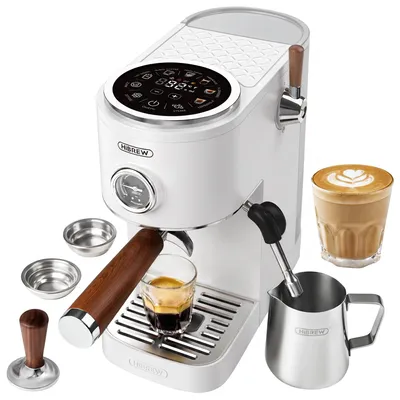 Espressomaschine mit LED-Display, 58 mm Siebträger, weiß