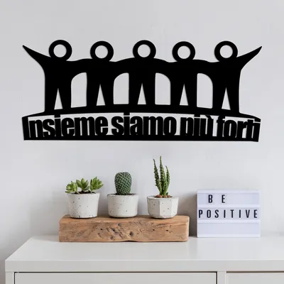 Immagine prodotto di Wallity, Insieme 3, Accessorio decorativo da parete in metallo, Nero, 100 % METALLO, 60 x 26 cm