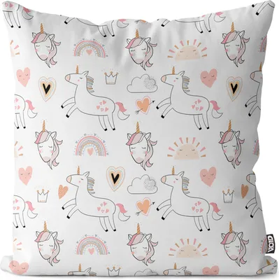 Produktbild von VOID Kinder Einhorn Muster Kissenbezug Kissenhülle sofa couch wohnzimmer dekoration wasserfest Outdoor Garten Kissen bezug deko