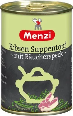Produktbild von Menzi Erbsen Suppentopf 400 G Dose Intensiver Geschmack Tafelfertig Lactosefrei Frei von Ei