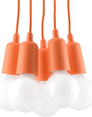 Produktbild von Hängeleuchte DIEGO 5 orange 5xE27 15W PVC 90x25x25cm Sollux Lighting