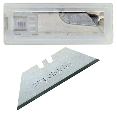 Produktbild von Trapezklingen 60mm Ersatzklingen 10 Stück eisgehärtet Kunststoffbox Cutterklinge