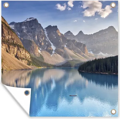 Produktbild von MuchoWow® 100x100 cm Outdoor-Poster Gartendeko Sichtschutz Garten Poster für den Garten  Moraine Lake in der Provinz Alberta in Kanada