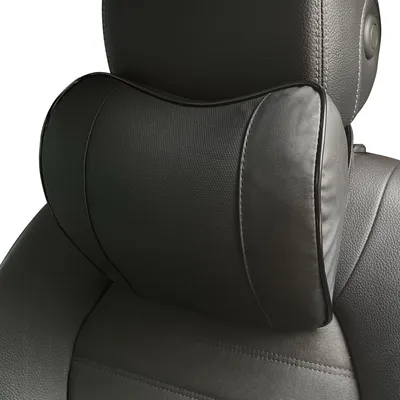 Image de Coussin de soutien cervical pour voiture et bureau - Coussin de tête viscoélastique de couleur noire premium