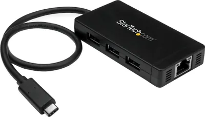 Immagine prodotto di StarTech.com Hub USB 3.0 con 3 porte USB-A e Ethernet Gigabit, connessione USB-C