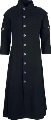 Produktbild von Gothicana by EMP Herren schwarzer langer Mantel mit Metallaccessoires L