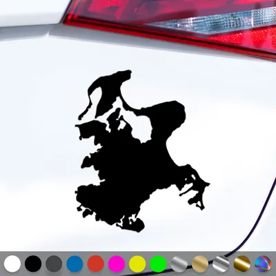 Produktbild von PantherPixel Insel Rügen Aufkleber Umriss Kontur Ostsee Sticker Auto Geschenkidee Farbe Schwarz