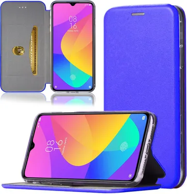 Produktbild von Handy Schutz Hülle für Xiaomi Mi 9 Lite Handytasche mit Magnetdeckel Kartenfach und Standfunktion Klapphülle Blau