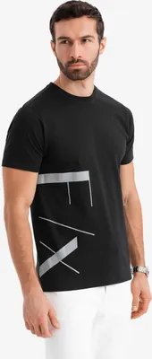 Zdjęcie produktu dla Ombre Clothing Koszulka męska z krótkim rękawem Ioelu czarna L
