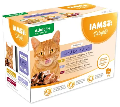 Obrázok produktu pre IAMS 100418, Dospelý, Akékoľvek plemeno, Hovädzie mäso, Kuracie mäso, Jahňacie, Pečeň, Turecko, 85 g