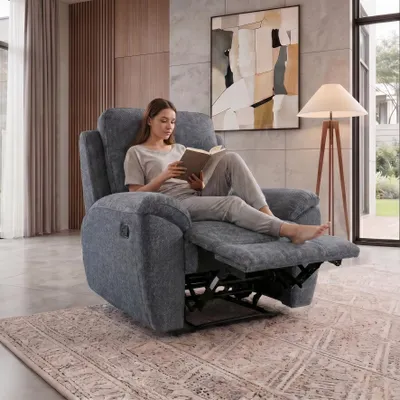 Produktbild von BEAUTYSOFA | DOLCE Relaxsessel mit Liegefunktion – moderner Fernsehsessel, Liegesessel mit Fußstütze, Wohnzimmersessel mit Relaxfunktion, Dunkelgrau