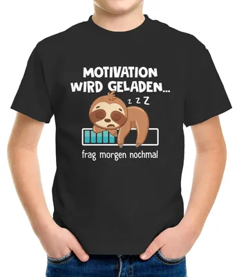 Produktbild von Kinder T-Shirt Jungen Spruch lustig Anti Motivation wird geladen Fauttier Geschenk für Jungen Moonworks® schwarz 141-152 (11-12 Jahre)