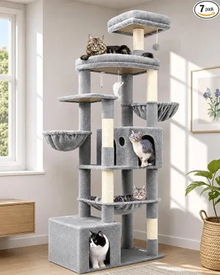 Imagen del producto de Árbol para gatos Kratzbaum, 193 cm de altura, con múltiples zonas de descanso para gatos grandes