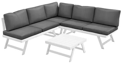 Produktbild von Outsunny 4tlg. Gartenmöbel-Set Balkonmöbel-Set mit Ecksofa Zweisitzer Couchtisch