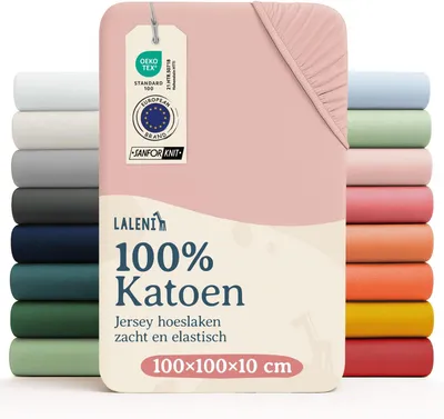Produktbild von Baby- & Kinder-Bettlaken Laleni Jersey-Spannbettlaken, 100 x 100 cm, für Babybett und Kinderbett, 100 % Baumwolle, -, Rosa