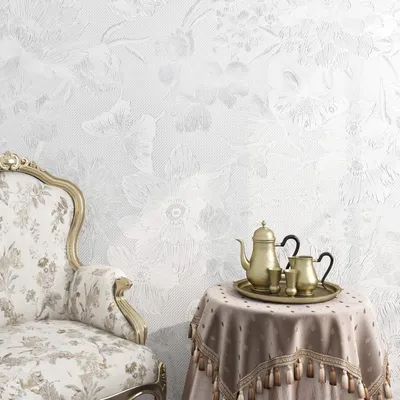 Obrázek produktu pro Samolepicí tapeta s bílými květinami – vintage vzor, fólie, rozměry 40 cm x 2 m
