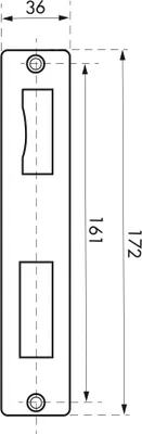 Image de Patine de gâche, double empennage, 40x172mm - THIRARD