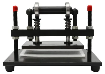 Produktbild von Lederprägemaschine - Manuelle Lederpräge- und Schneidpresse - 2 t - 38 × 31 cm - 12 mm Hub - Höhenverstellbar - Schwarz