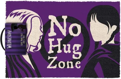 Produktbild von Wednesday - Türmatte "No Hug Zone" PM6777 (Einheitsgröße) (Violett/Schwarz/Weiß)