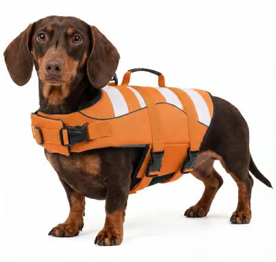Produktbild von Hunderettungsweste Schwimmweste Hund - Gestreift - XS bis XXL - Mit Griff und D-Ring