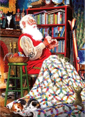 Produktbild von COBBLE HILL Puzzle Weihnachtsmanndecke 1000 Stü ck