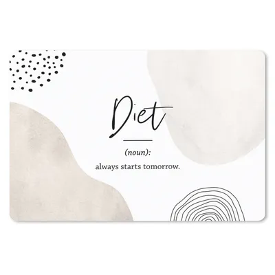 Produktbild von MuchoWow® Schreibtischunterlage Diät - Sprichwörter - Wörterbuch - Zitate - Definition der Diät 60x40 cm - XXL Mauspad - Großes Mauspad