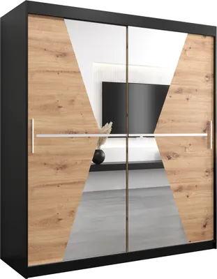 Produktbild von Kleiderschrank, Schiebetürenschrank Schlafzimmer, Schrank mit Spiegel MAROKO 180 cm