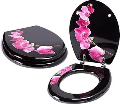 Produktbild von Famanu Toilettensitz MDF, Lanyu Schwarz, 43 x 37 x 5 cm