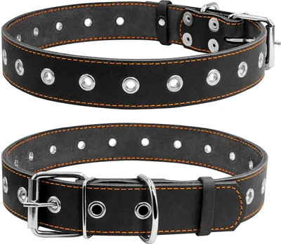 Zdjęcie produktu dla Petproducts Regulowana czarna skórzana obroża do 69 cm