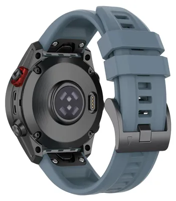 Produktbild von By Qubix Silikon Sportarmband - Grau-Blau - passend für Garmin Forerunner 745 / 935 / 945 / 955 / 965