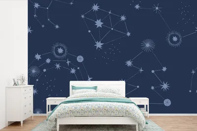 Produktbild von MuchoWow® Fototapete für Wohnzimmer oder Schlafzimmer Wandtapete Vinyl Motivtapete Weltraum - Sterne - Kinder - 330x220 cm - Fototapeten