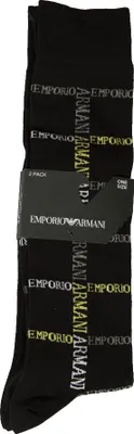 Immagine prodotto di Calza lunga uomo EMPORIO ARMANI 2 paia di calze calzini alte cotone articolo 302301 2F280, UNICA - ONE SIZE, Cotone 58%,Poliammide 40%,Spandex 2%
