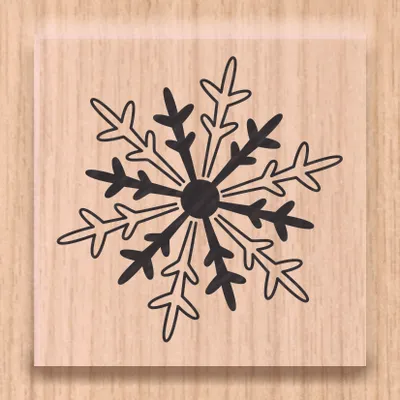 Produktbild von HEYDA Stempel Weihnachten Eiskristall mini Holz matt lackiert