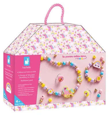 Produktbild von Janod 4 Holzjuwelen Zum Erstellen Von Regenbogenland Rosa Rosa One Size