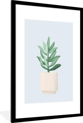Produktbild von MuchoWow® MuchoWow® Gerahmtes Poster Pflanzen - Sukkulenten - Pastell 60x90 cm - Poster mit zchwarzem Bilderrahmen - Dekoration - Wandposter Wohnzimmer - Hochwertig