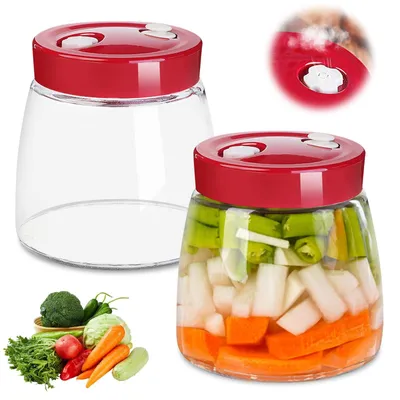 Produktbild von Set mit 2 Fermentationsgläsern mit Deckel für Kimchi