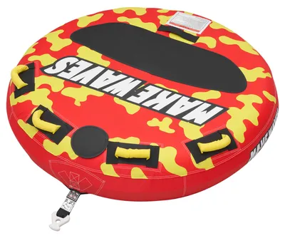 Produktbild von Towable Tube für Boote, Wassersport-Schleppreifen für 2 Personen, bis 154 kg Tragfähigkeit, mit Antirutschpolstern, Nylonhülle, Gepolsterten Griffen und Sicherheitsventil, für Seen, Flüsse, Rot