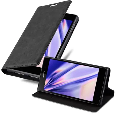 Produktbild von Cadorabo Hülle für Sony Xperia Z1 Schutz Hülle in Schwarz Handyhülle Etui Case Cover Magnetverschluss