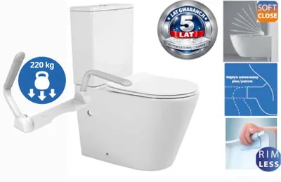 Produktbild von Domotechnika | Kompakt-wc - 815 X 385 X 630 Mm - Rimless - Soft-close Duroplast-sitz - Weiß
