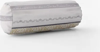 Produktbild von SCHÖNER LEBEN. Kissenhülle Streifen Ornamente ecru grau beige Größe 15x40cm (ØxB) Nackenrolle 15x40cm (ØxB) Nackenrolle Größe