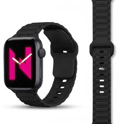 Obrázek produktu pro Náramek Pulse s 3D texturou pro Apple Watch Ultra/SE/10/9/8/7/6/5/4/3/2/1, silikonový sportovní náramek, 42/44/45/46/49 mm - noční černá