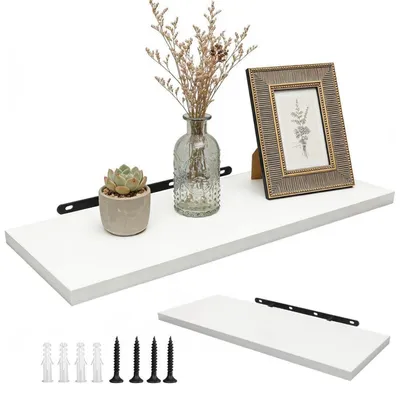 Obrázok produktu pre Nástenná polička z dreva, 40 x 15 cm, biela