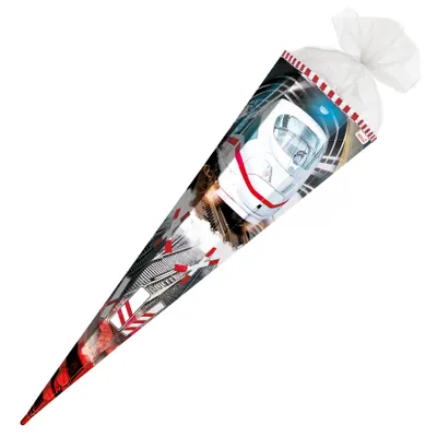 Produktbild von Roth Motiv-Schultüte Schnellzug, 85cm, eckig, Tüllverschluss, Folie
