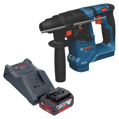 Produktbild von Bosch GBH 18V-18 Professional Akku Bohrhammer 18 V 1,5 J SDS plus Brushless + 1x Akku 4,0 Ah + Ladegerät