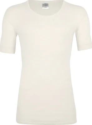 Produktbild von wobera Angora Herren-Unterhemd oder T-Shirt mit halbem Arm oder T-Shirt und 40% Angora/60% Baumwolle (Gr. 5/S, Farbe: naturweiß)