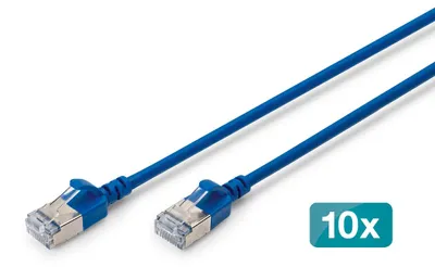 Obrázek produktu pro Digitus DK-1632-A-010S-B-10, 1 m, Cat6a, F/FTP (FFTP), RJ-45, RJ-45, Modrá