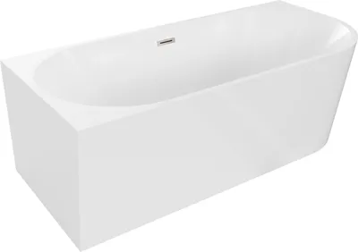 Zdjęcie produktu dla Mexen Mia wanna wolnostojąca narożna lewa 150 x 75 cm, biała, przelew nikiel szczotkowany - 52691507500L-97