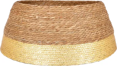 Image de Mica Decorations Couverture d'arbre de Noël - H26 x Ø58 cm - Algues - Or